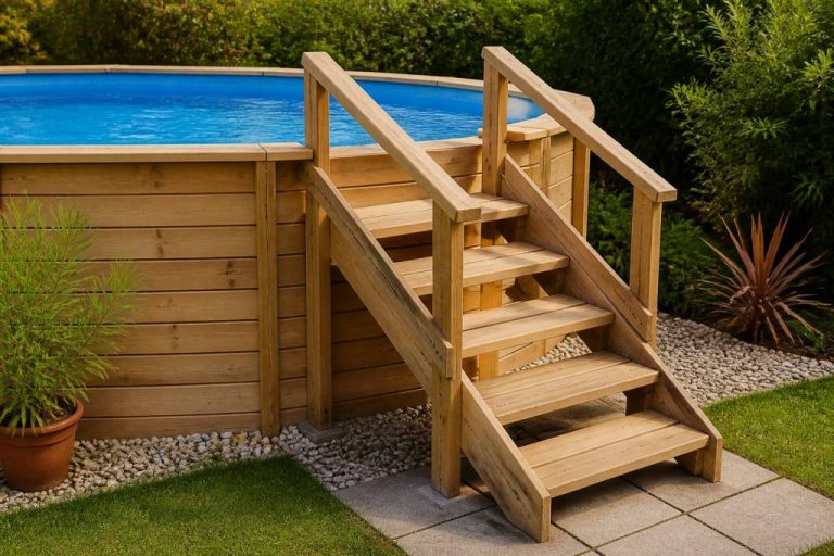 Fabriquer un escalier en bois pour piscine hors sol : guide pratique et conseils de construction