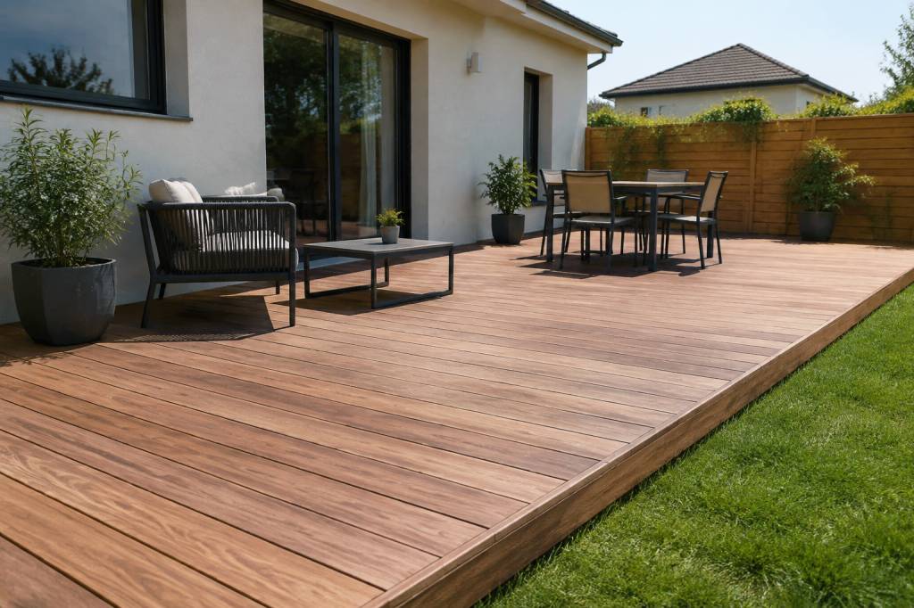 Terrasse bois sur béton : conseils de pose, matériaux et entretien